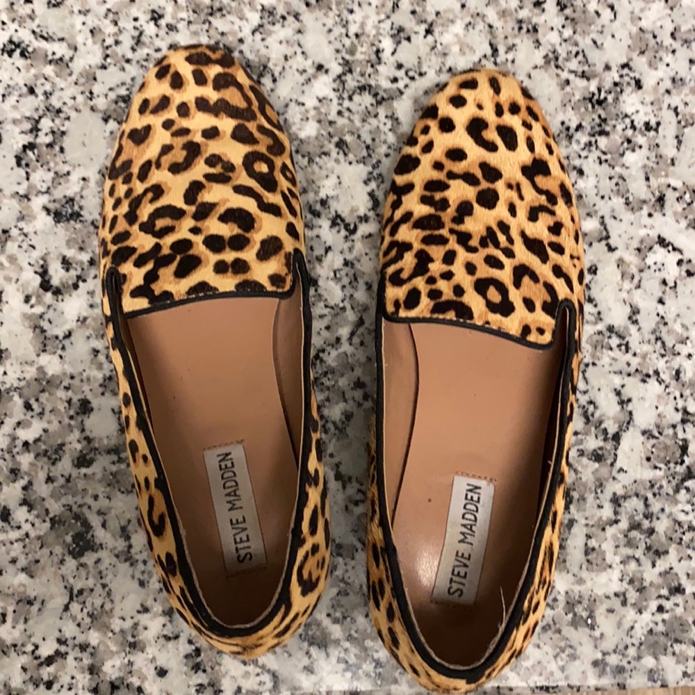 Steve Madden calf hair cheetah print loafers